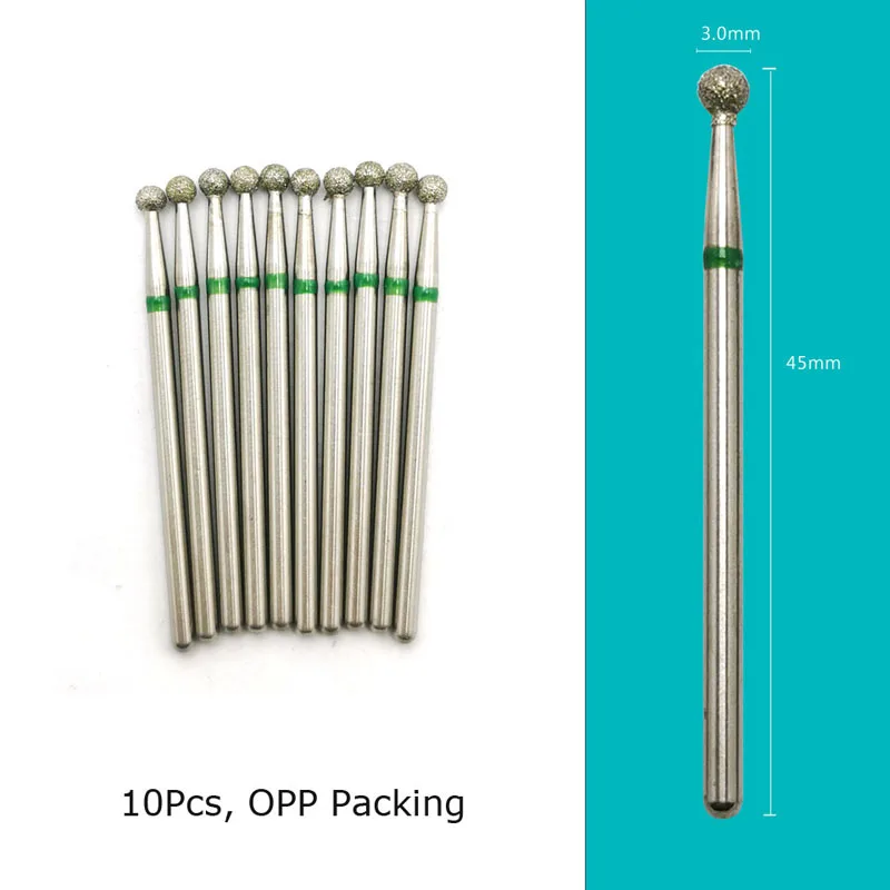 HYTOOS 10pcs/Set Nail Drill Bits Diamond Cutters for Manicure Cuticle Burr Milling Cutter for Pedicure Nails Accessories Tools