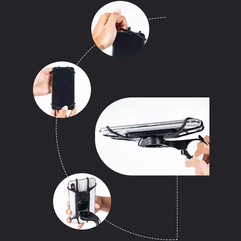 1Pc For Sram Garmin Bicycle Mobile Holder Bike Phone Holder Mount Bicycle Phone Mobile Silicone Holder Motorcycle Shockproof