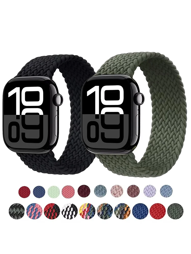 Braided Solo Strap For Apple Watch Bands 44mm 45mm 49mm 38mm Nylon Correa Bracelet iWatch Series 12 11 10 9 8 7 SE Ultra 4 3 2