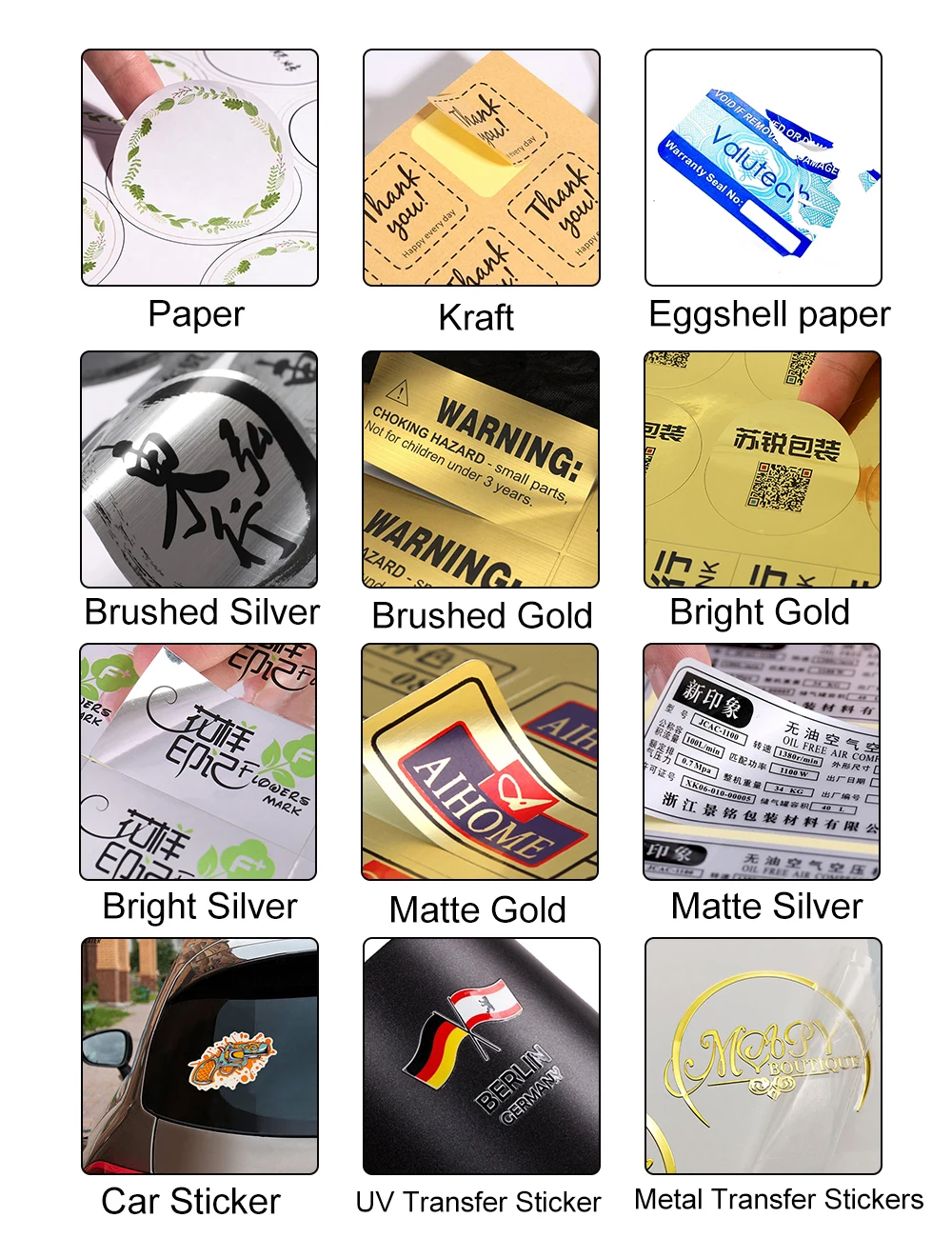 Custom Stickers Pvc With Logo Name Waterproof Transparen Die Cut Square Rectangle Vinyl Personalized For Skateboard Car Laptop