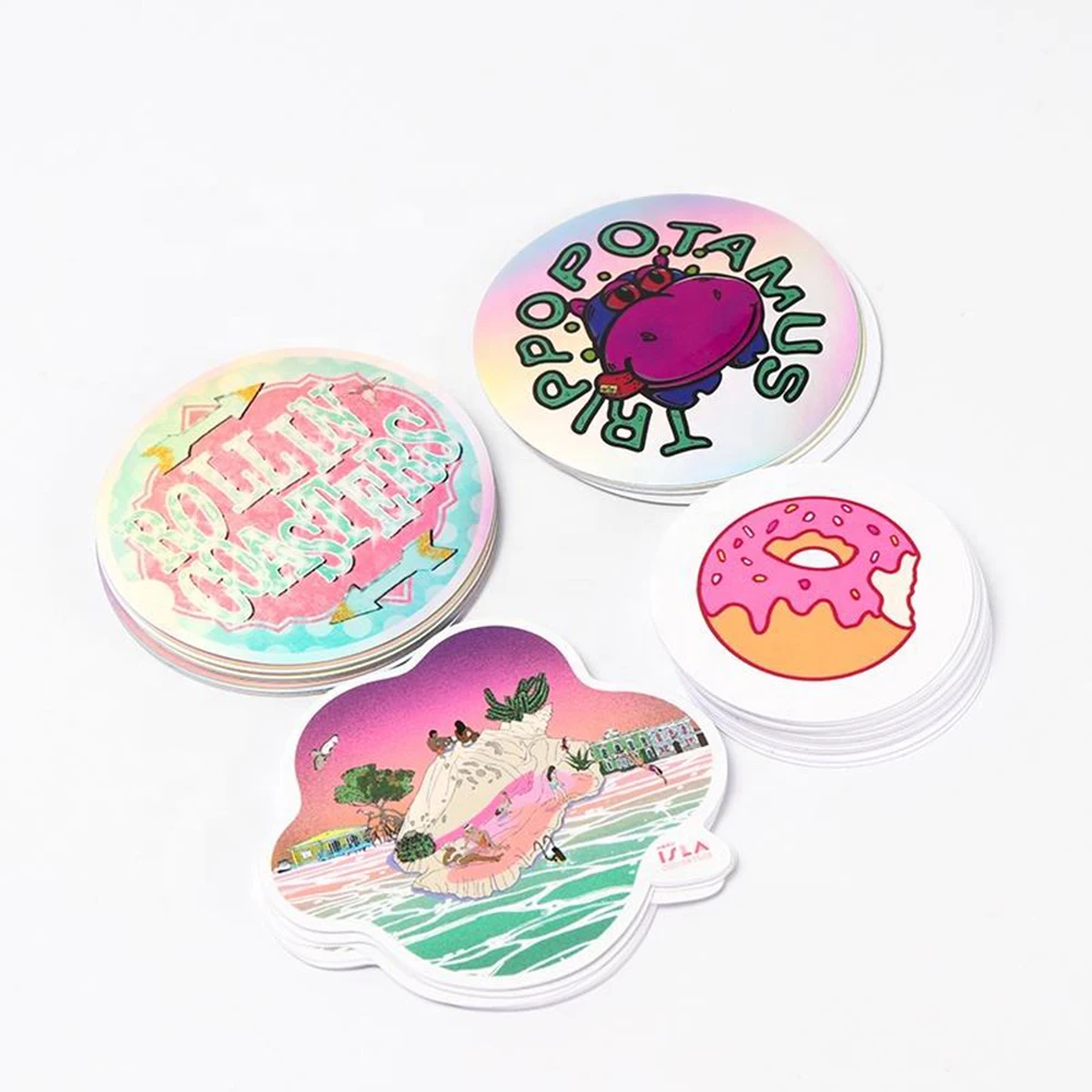 Custom Stickers Pvc With Logo Name Waterproof Transparen Die Cut Square Rectangle Vinyl Personalized For Skateboard Car Laptop