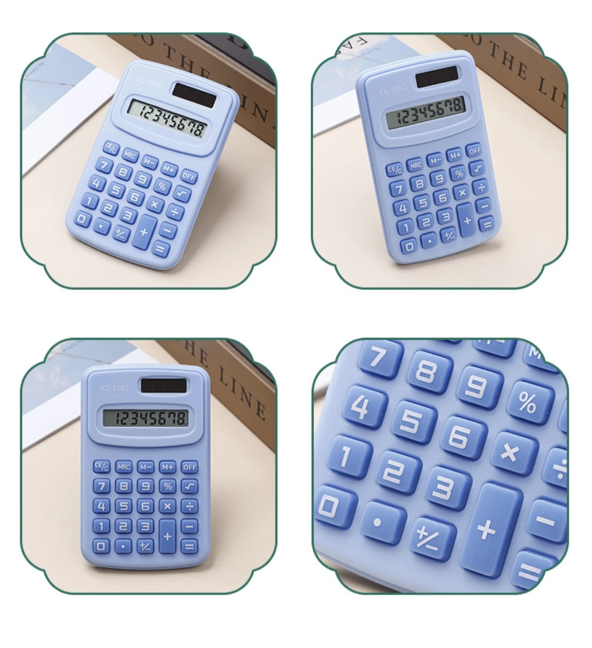 Cute Mini Fresh Solar Calculator With 8 Digit Display LCD Screen For Office and Student Use