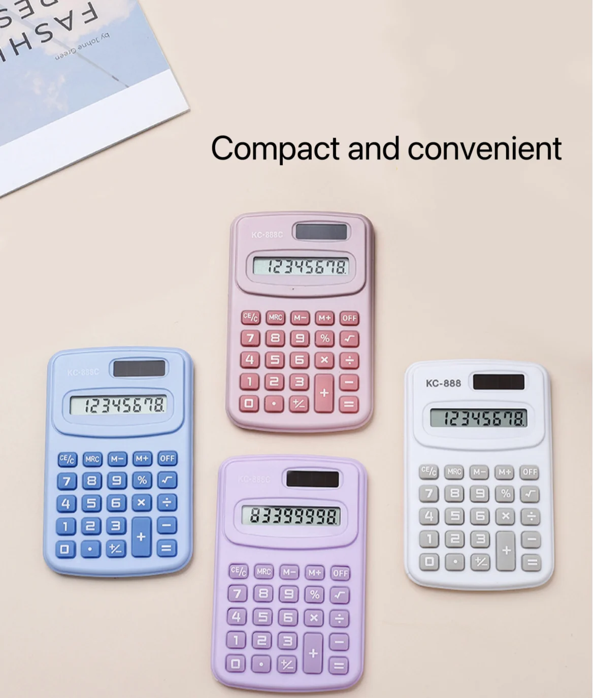 Cute Mini Fresh Solar Calculator With 8 Digit Display LCD Screen For Office and Student Use