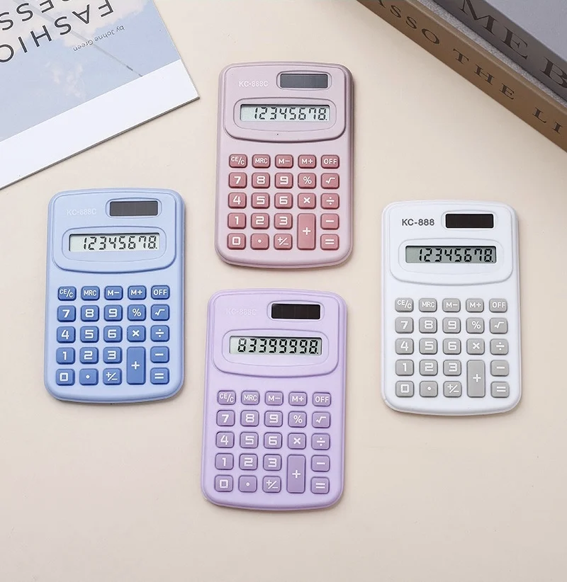 Cute Mini Fresh Solar Calculator With 8 Digit Display LCD Screen For Office and Student Use