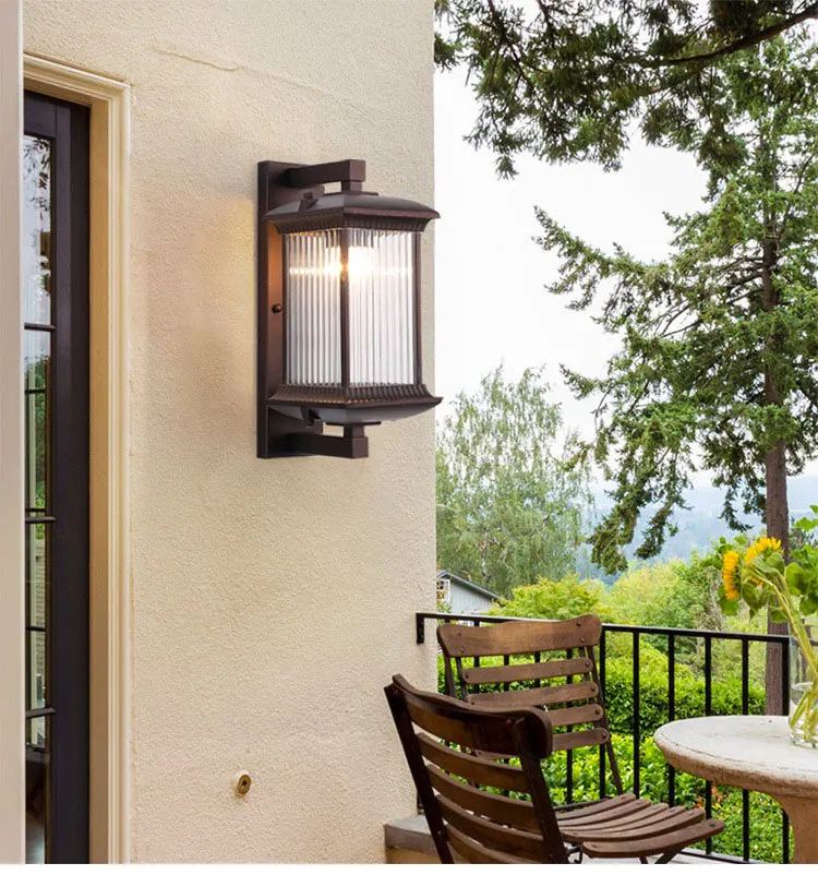 Outdoor Wall Lamp Metal Waterproof Outside Wall Lights AC90-260V Exterior Wall Lighting for Hotel Villa Big Porch Garden Gate