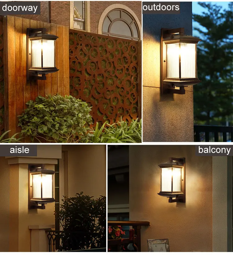 Outdoor Wall Lamp Metal Waterproof Outside Wall Lights AC90-260V Exterior Wall Lighting for Hotel Villa Big Porch Garden Gate