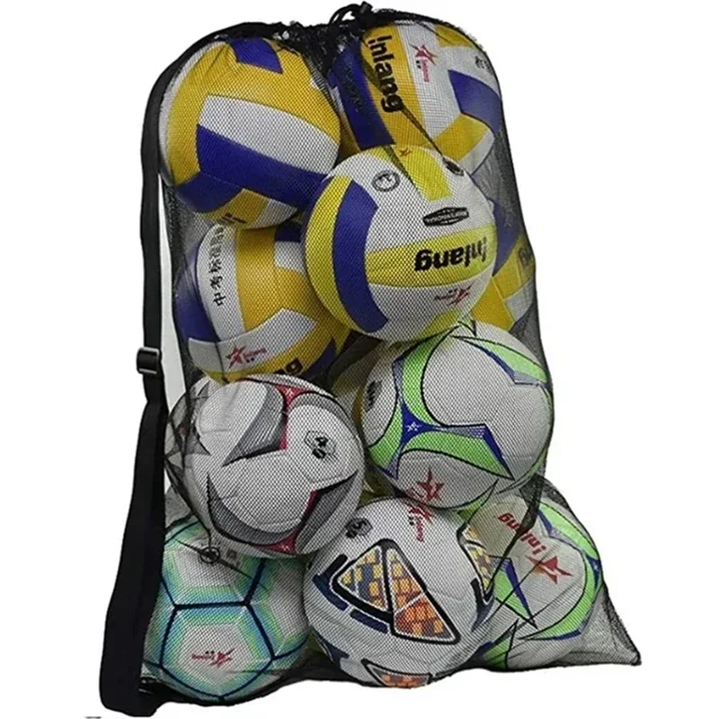 Soccer Ball Mesh Bag Backpack Extra Large Football Storage Bag With Drawstring Zipper Pocket For Holding Basketball Sports Bag