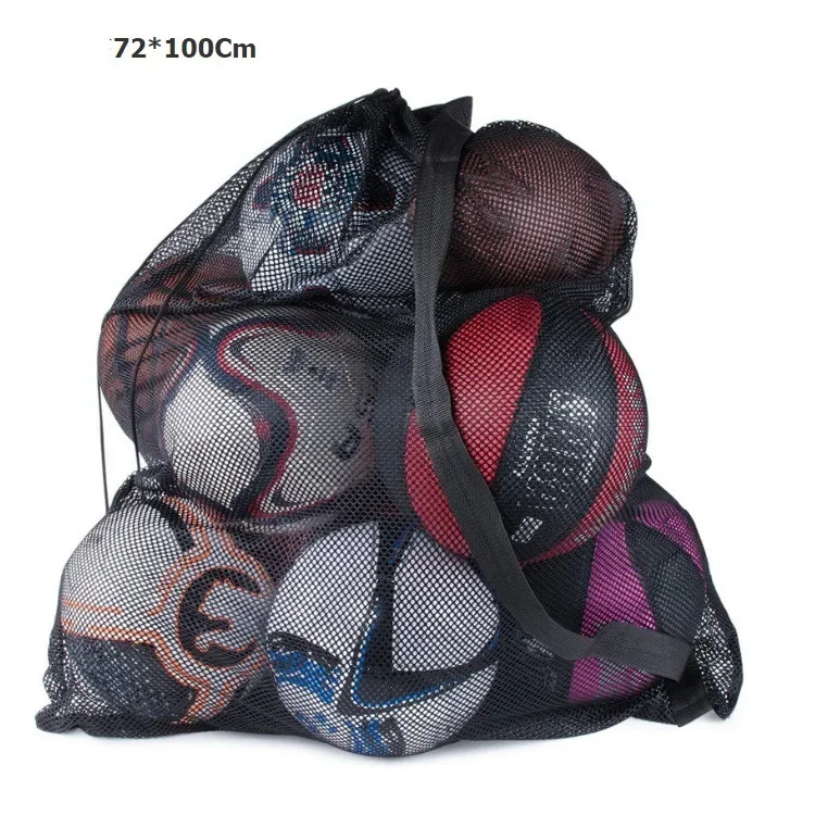 Soccer Ball Mesh Bag Backpack Extra Large Football Storage Bag With Drawstring Zipper Pocket For Holding Basketball Sports Bag