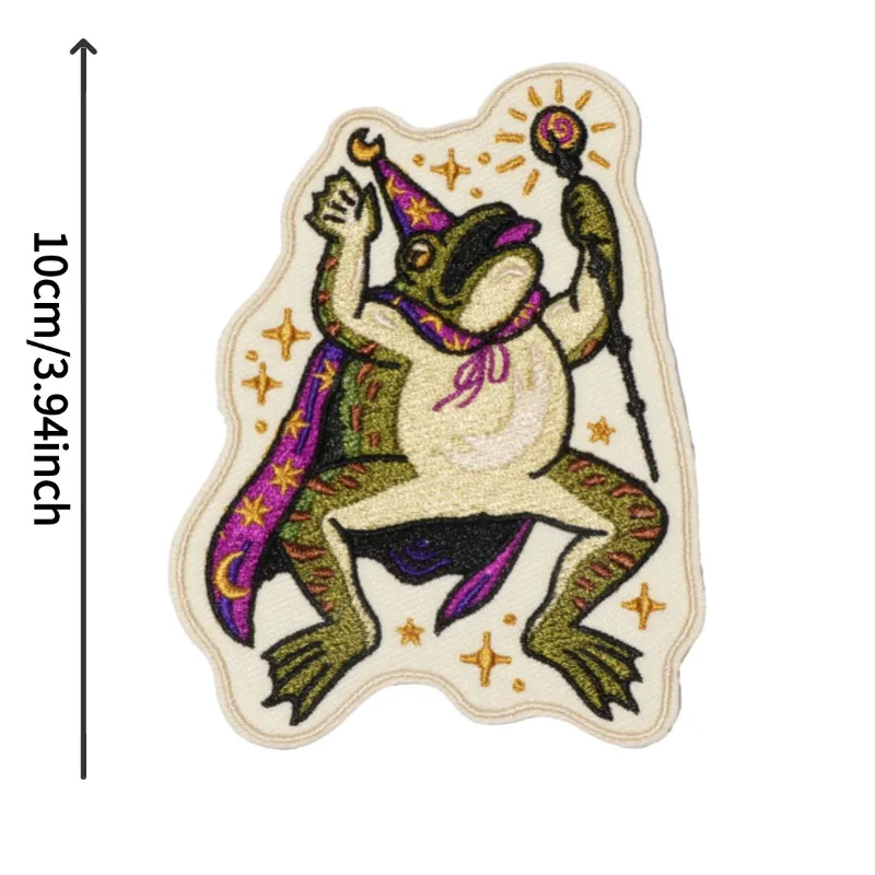 1PC Wizard Toad Embroidered Patch Iron On Sew On Patches For Clothes Cap Bag Jacket DIY Gift Funny Magic Badge With Hot Adhesive
