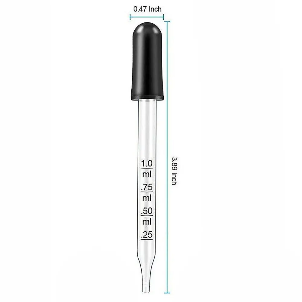 5Pcs Calibrated Thick Glass Straight-Tip Eye Dropper Clear Pipettes Dropper Medicine Dropping Pipettes Essential Oils Laboratory