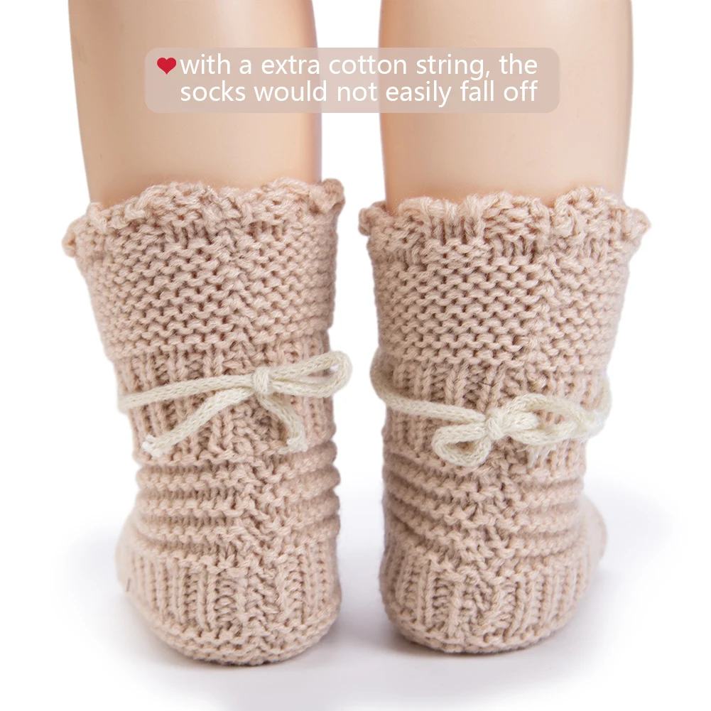 2Pcs/Pair Baby Knit Socks 0-12M Solid Cochet Walking Socks Ins Cream Solid Color Short Socks for Infant Boys Girls Clothing
