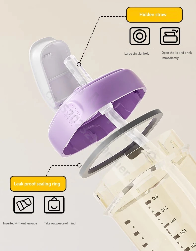 Suitable for hegen bottle accessories/cup cover/handle/nipple/square bottle universal