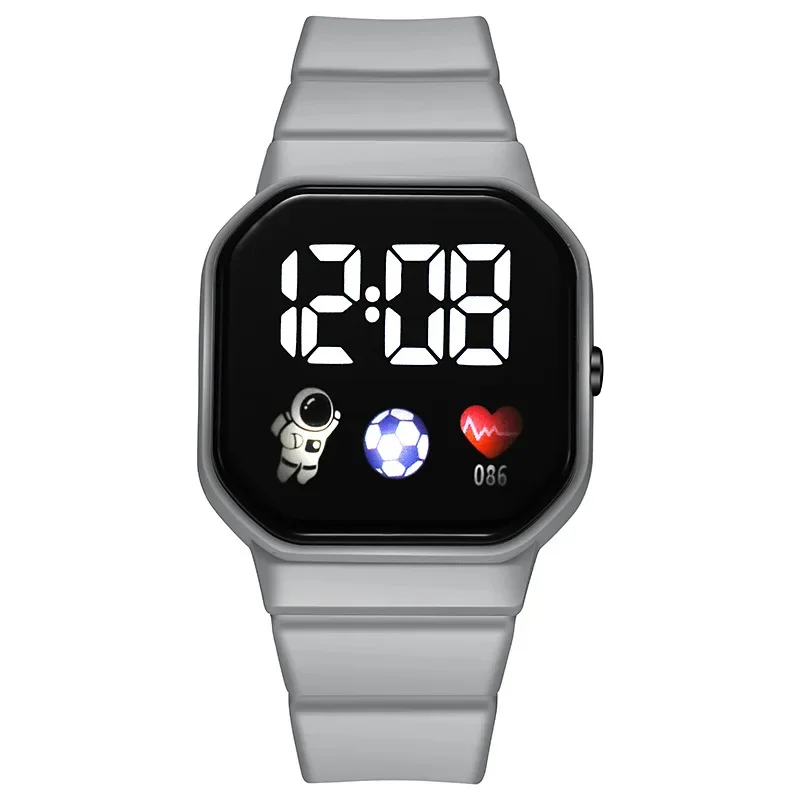 YIKAZE Kids Watches LED Digital Kids Watch Silicone Strap Cartoon Electronic Wristwatch Sports Clock for Boys and Girls Gifts
