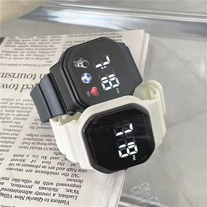 YIKAZE Kids Watches LED Digital Kids Watch Silicone Strap Cartoon Electronic Wristwatch Sports Clock for Boys and Girls Gifts