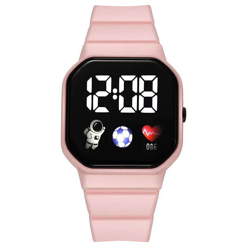 YIKAZE Kids Watches LED Digital Kids Watch Silicone Strap Cartoon Electronic Wristwatch Sports Clock for Boys and Girls Gifts