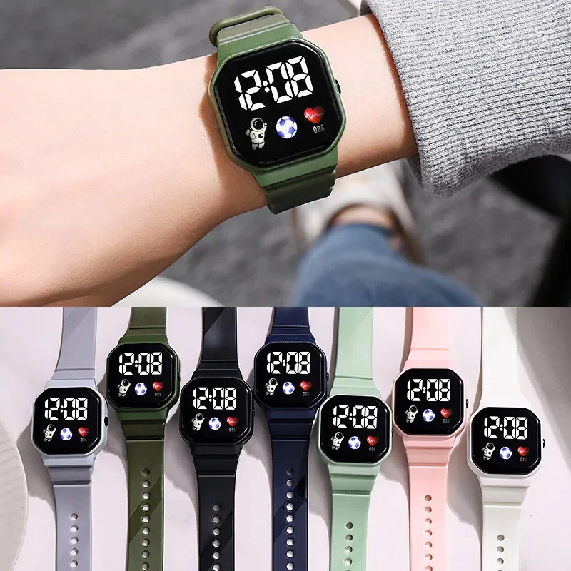 YIKAZE Kids Watches LED Digital Kids Watch Silicone Strap Cartoon Electronic Wristwatch Sports Clock for Boys and Girls Gifts