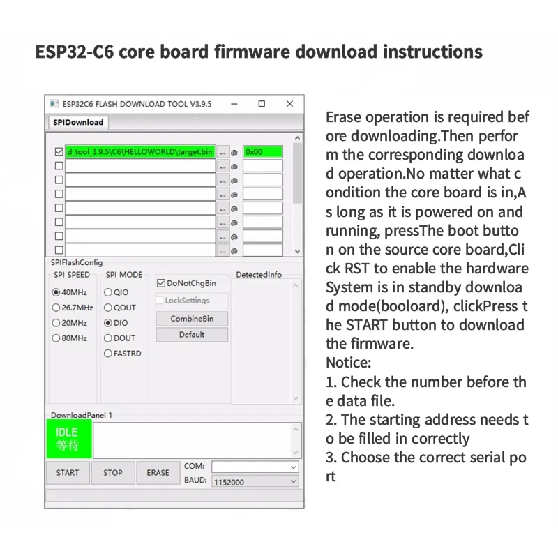 ESP32-C6-DevKitC-1 Development Board ESP32 N4 Core Board 4MB Flash WIFI6 BLE Zigbee Compatible ESP32 Module