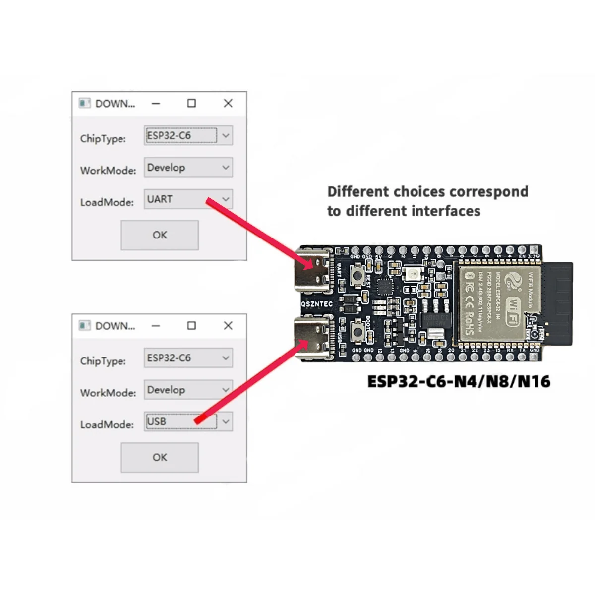 ESP32-C6-DevKitC-1 Development Board ESP32 N4 Core Board 4MB Flash WIFI6 BLE Zigbee Compatible ESP32 Module
