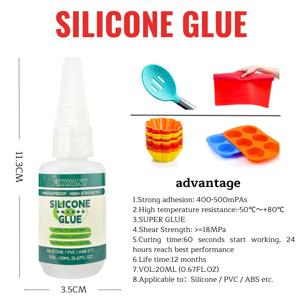 20ML FIXWANT Super Glue TPR/ TPU/PVC/ ABS/ Latex Leather Wood Super Adhesive Silicone Glue