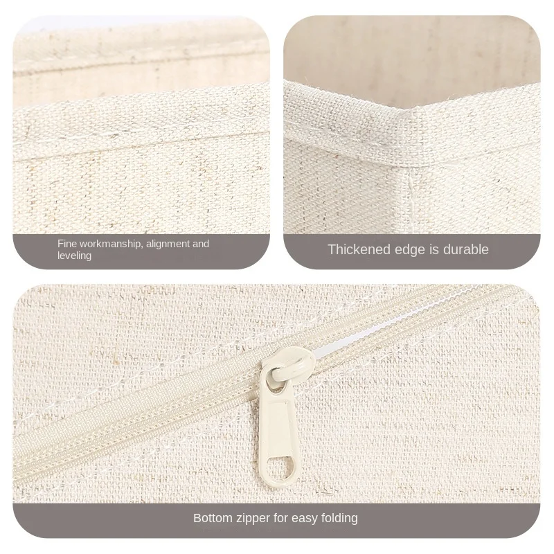 Tianshan Cotton and Linen Sock Box Underwear Storage Folding Washable Storage Basket Household Drawer Style Storage Box