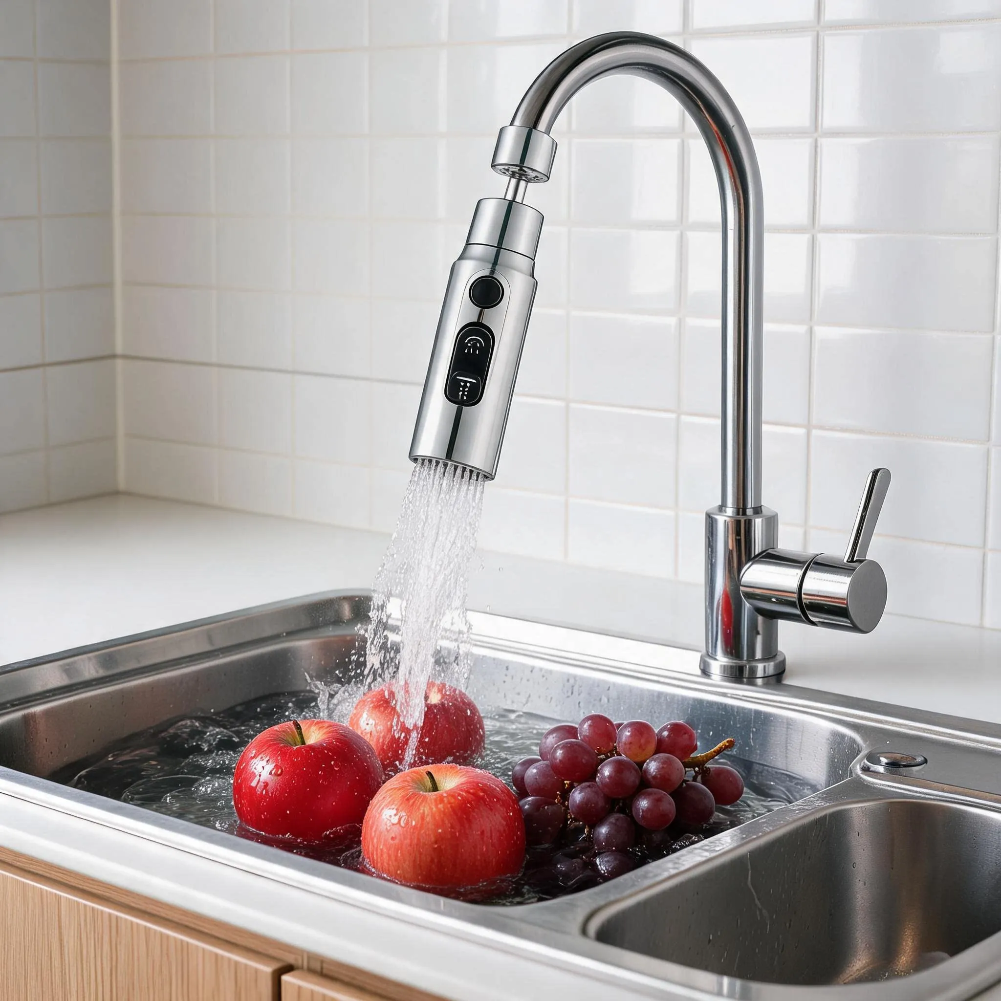 3 Modes Kitchen Faucet Aerator, Anti-Splash Tap Extender Booster Sprayer, Water Saving Faucet Filter Nozzle for Kitchen Bathroom