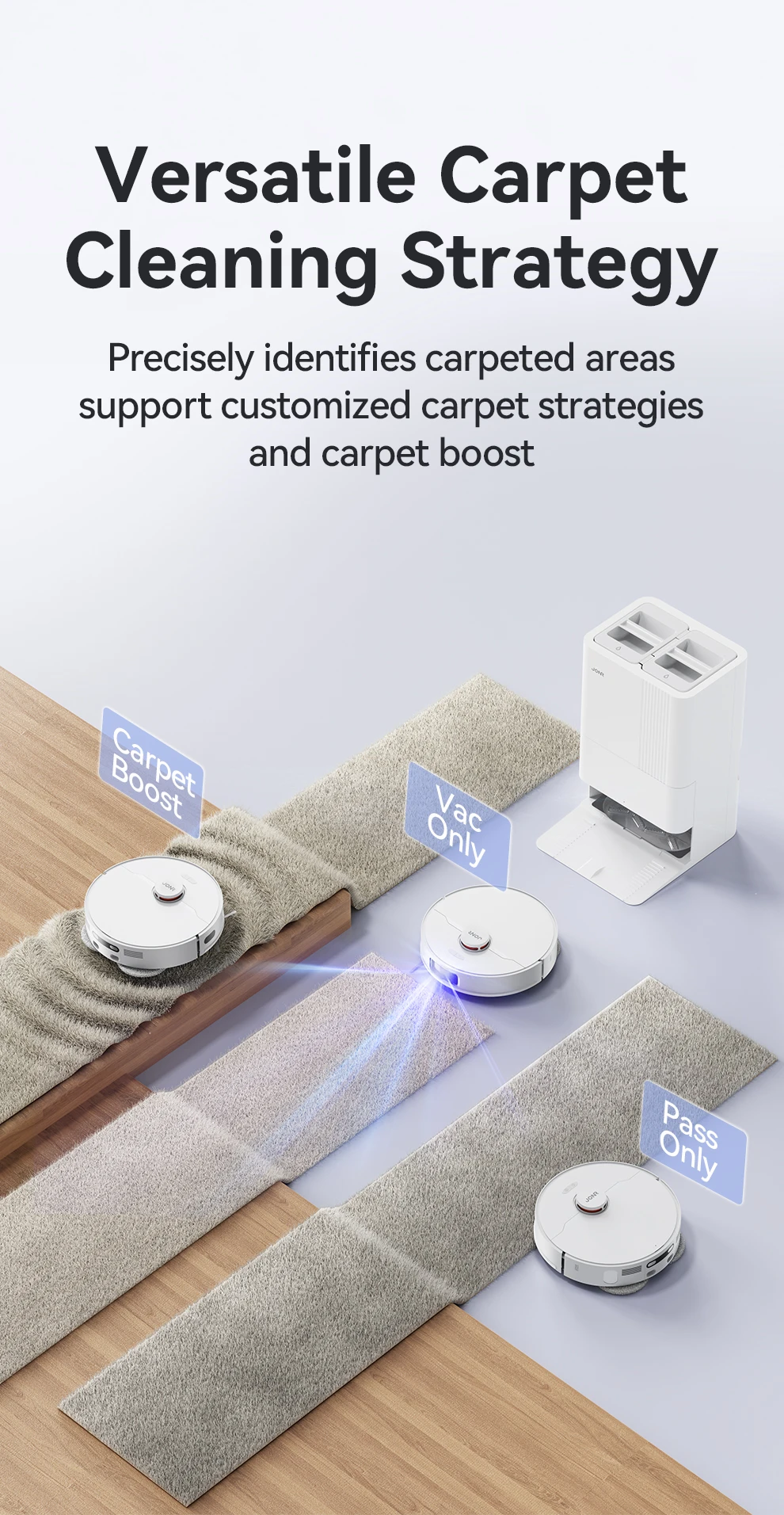JONR Robot Vacuum P20 Pro International Edition Mopping Vacuuming Drying Wipes Automatic Cleaning Dust Collecting Drainage Water