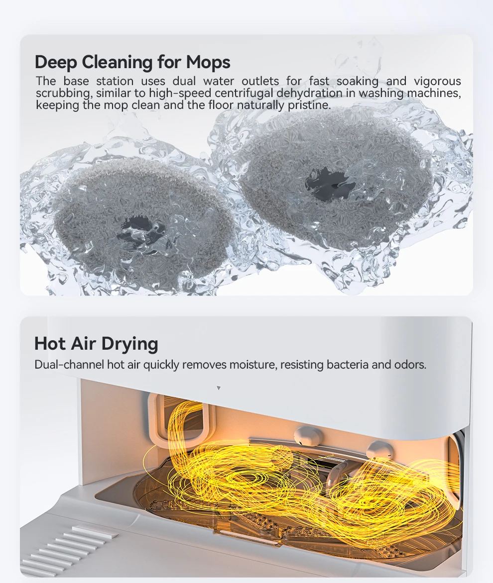 JONR Robot Vacuum P20 Pro International Edition Mopping Vacuuming Drying Wipes Automatic Cleaning Dust Collecting Drainage Water
