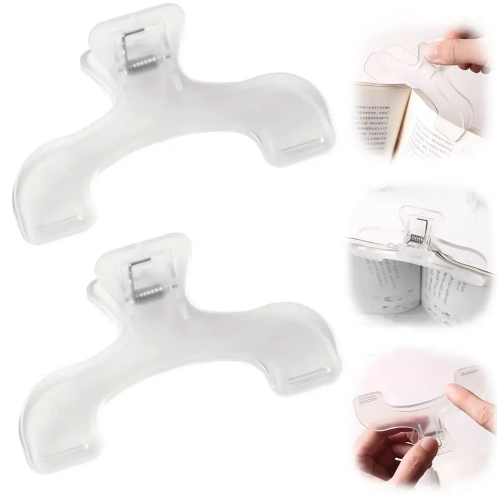 Transparent Plastic Book Clip Simple Reading Aid Fixed Book Holder Bookmarks Creative Design Practical Note Holder for Bookstore