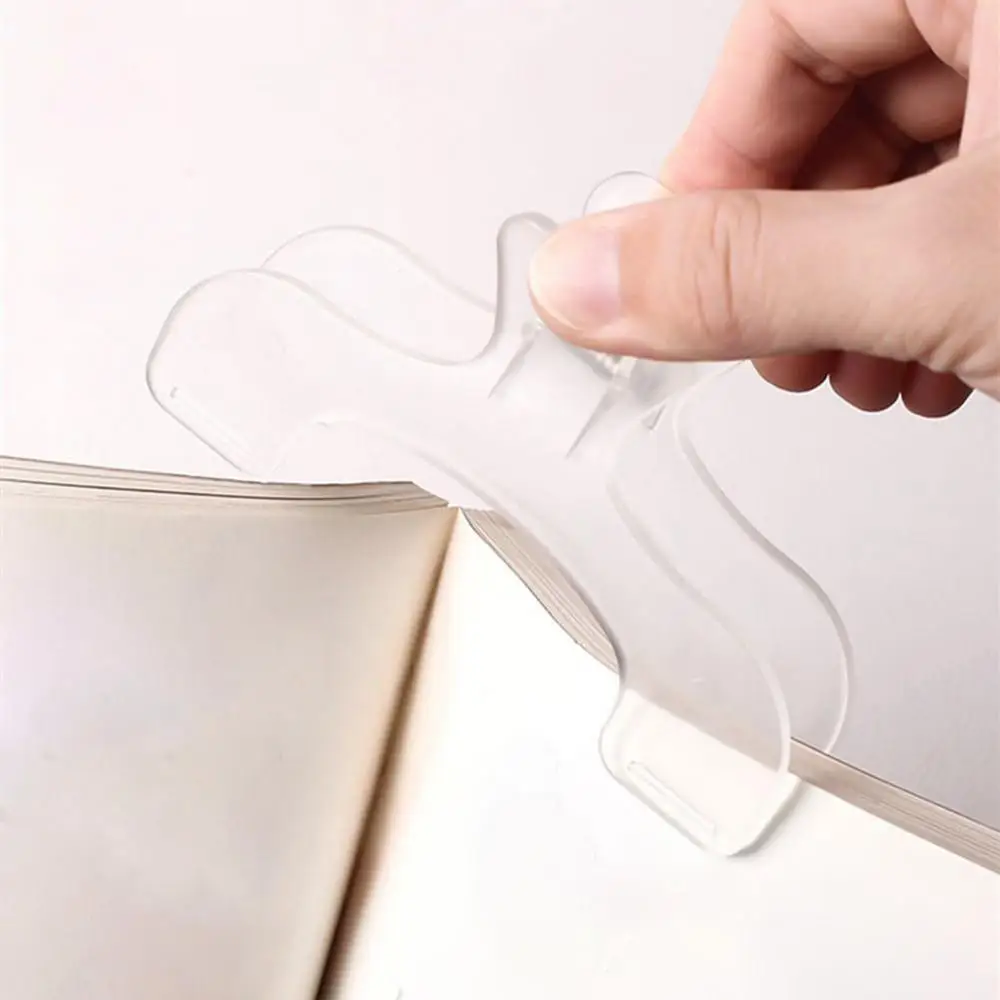 Transparent Plastic Book Clip Simple Reading Aid Fixed Book Holder Bookmarks Creative Design Practical Note Holder for Bookstore