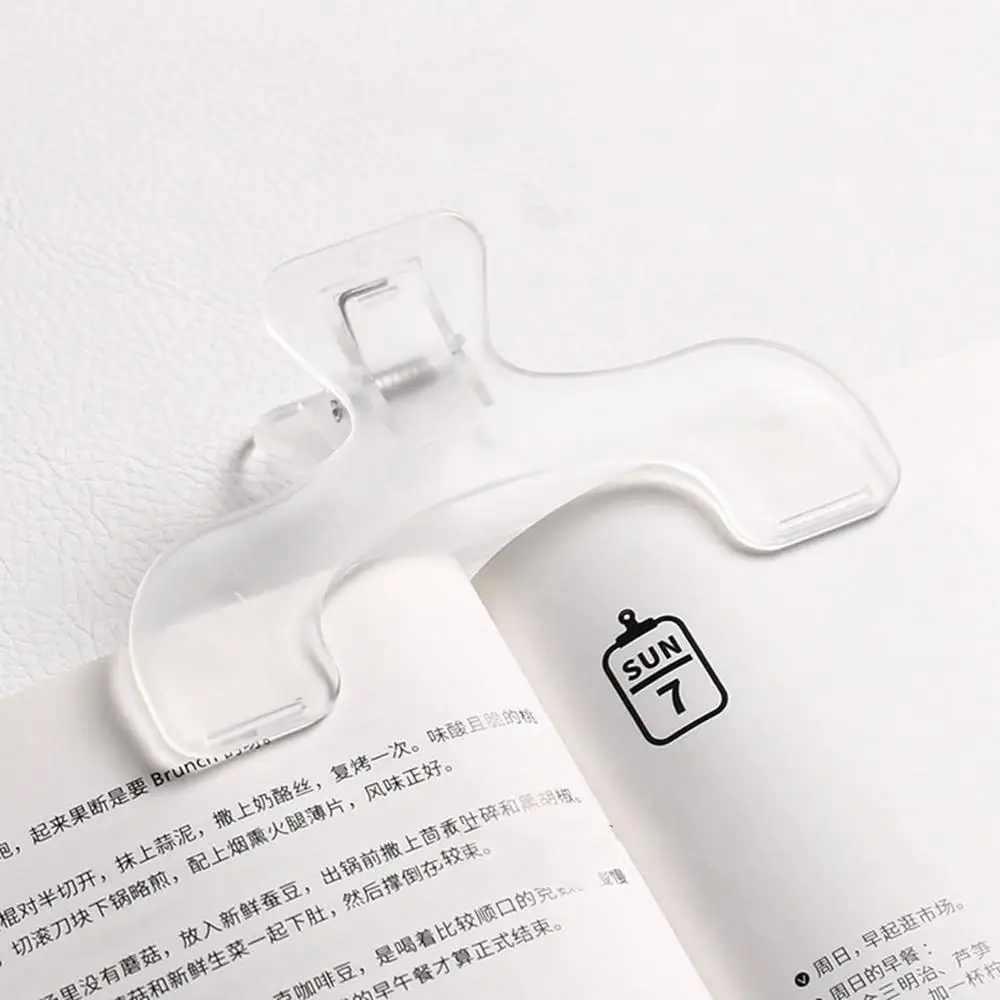 Transparent Plastic Book Clip Simple Reading Aid Fixed Book Holder Bookmarks Creative Design Practical Note Holder for Bookstore