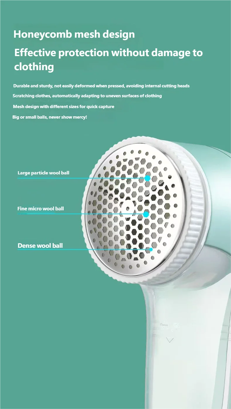 Electric Portable Fabric Lint Remover Household Clothes Shaver Professional Fuzz Trimmer with Brush Blade for Fabric Fluff Remov
