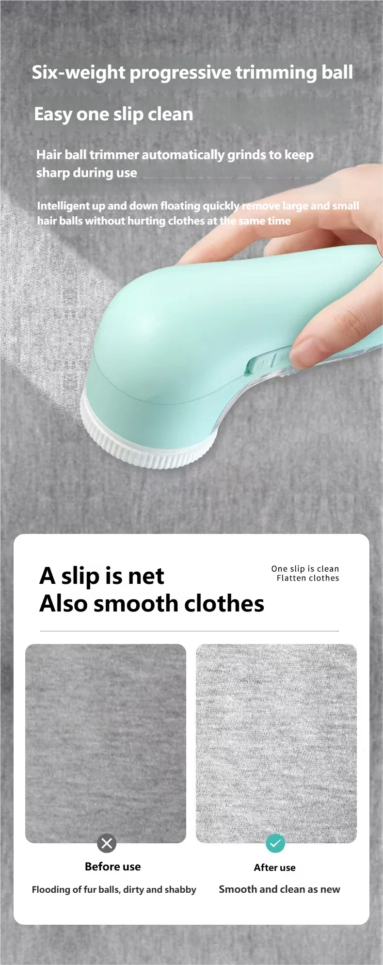 Electric Portable Fabric Lint Remover Household Clothes Shaver Professional Fuzz Trimmer with Brush Blade for Fabric Fluff Remov