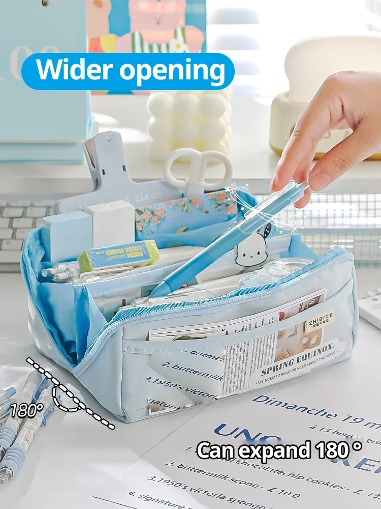 Multi Layer Prisms Large Capacity Transparent Pencil Case Multifunctional Simple and High Appearance Pencil Case 1pc