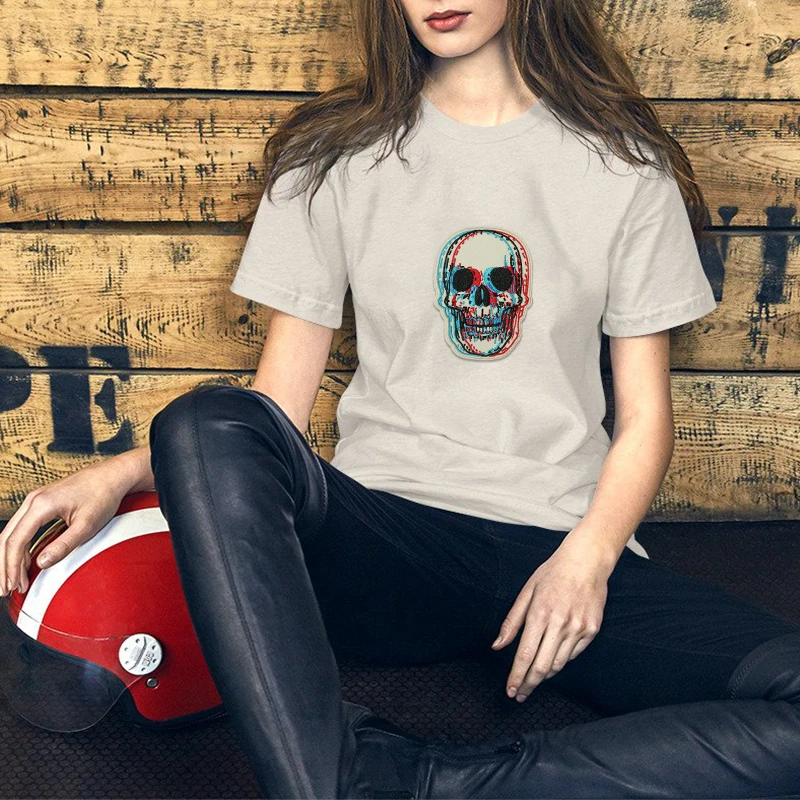 1PC 3D Skull Vertigo Funny Embroidered Patch Iron On Sew On Patches For Clothes Cap Bag Jacket DIY Gift Badge With Hot Adhesive