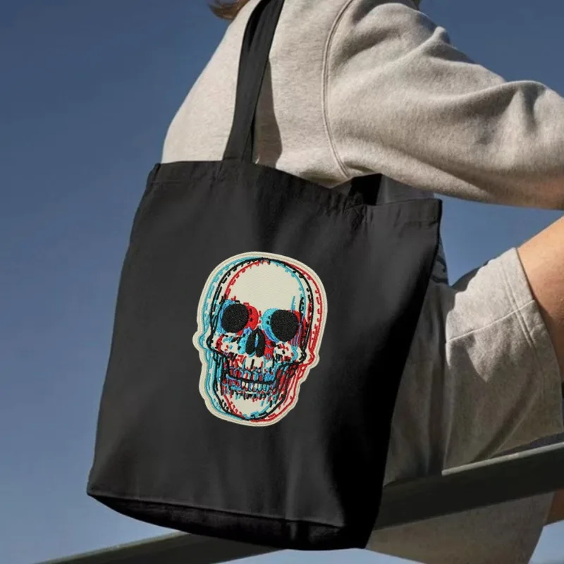 1PC 3D Skull Vertigo Funny Embroidered Patch Iron On Sew On Patches For Clothes Cap Bag Jacket DIY Gift Badge With Hot Adhesive