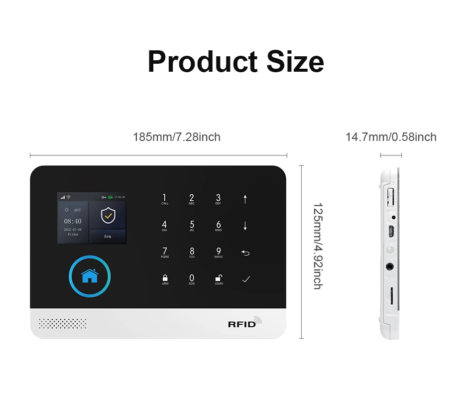 PGST WiFi 4G Home Alarm Security System Set Alexa Automation Alarm Security Protection Door Motion Works with Tuya Smart Life
