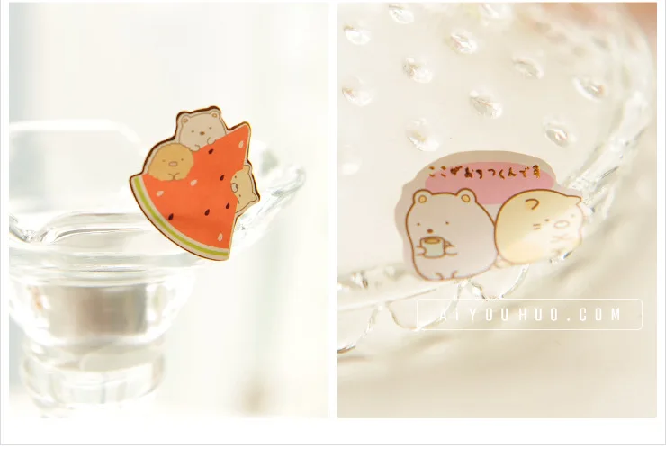 8 sheets/lot Kawaii Japanese Anime Sumikko Gurashi Gold Foil Paper Stickers Scrapbooking Diy Cute Diary Stationery Sticker Deco