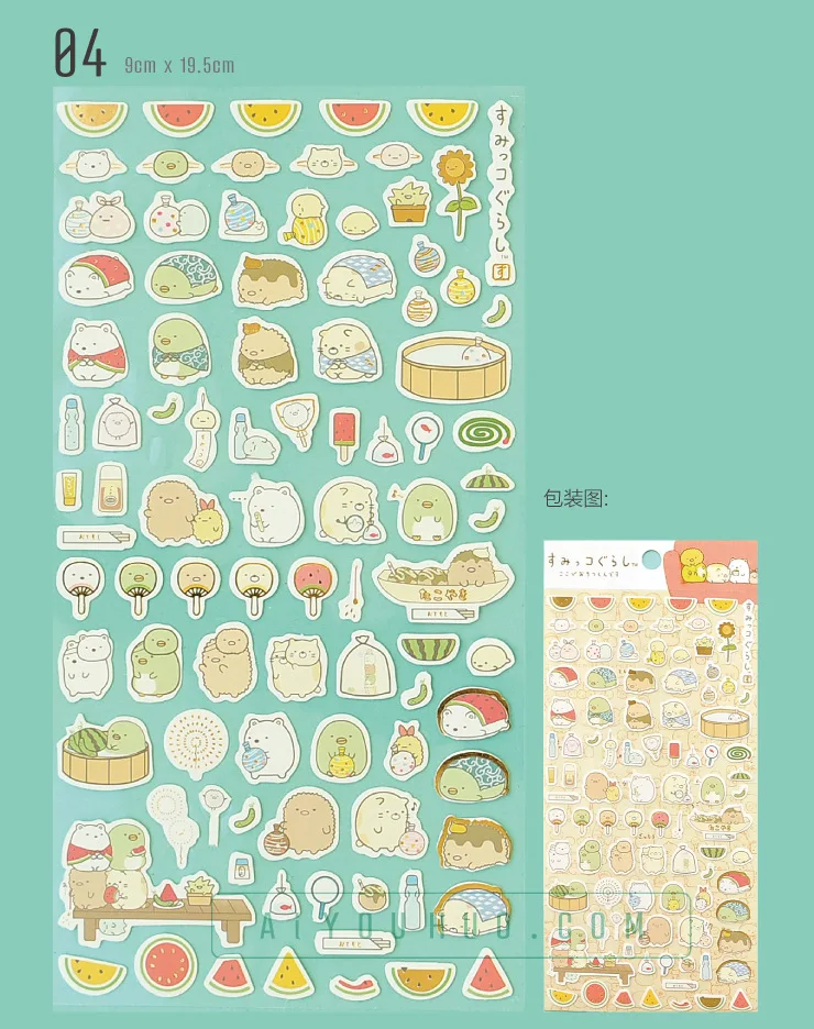 8 sheets/lot Kawaii Japanese Anime Sumikko Gurashi Gold Foil Paper Stickers Scrapbooking Diy Cute Diary Stationery Sticker Deco