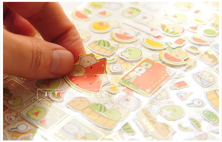 8 sheets/lot Kawaii Japanese Anime Sumikko Gurashi Gold Foil Paper Stickers Scrapbooking Diy Cute Diary Stationery Sticker Deco