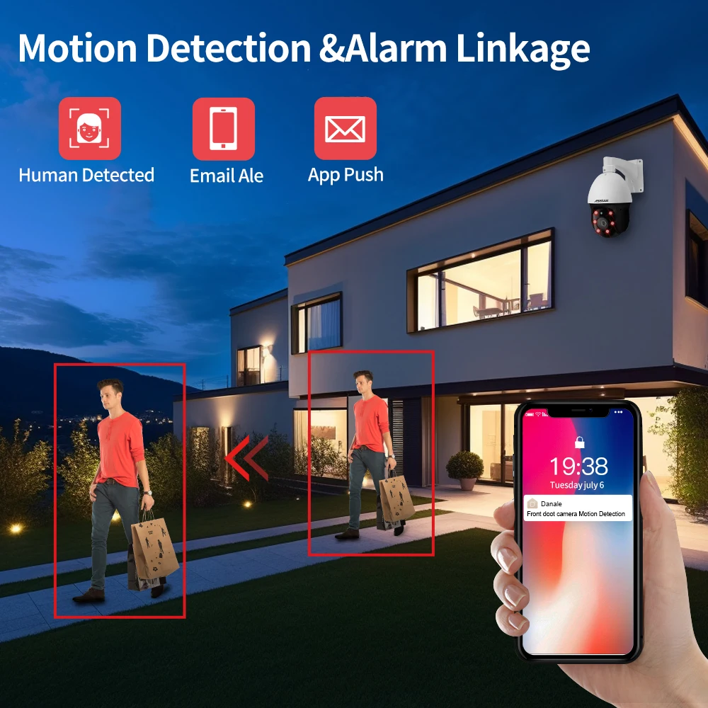 8MP 4K IP Camera Outdoor PTZ 30X Optical Zoom CCTV Onvif H.265 Dome POE Vehicle Detection Security Camera Hikvision Compatible