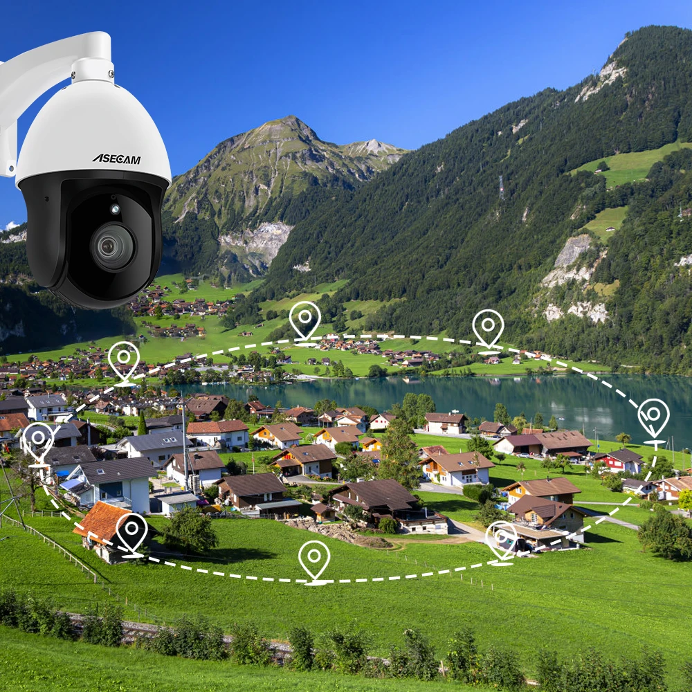 8MP 4K IP Camera Outdoor PTZ 30X Optical Zoom CCTV Onvif H.265 Dome POE Vehicle Detection Security Camera Hikvision Compatible