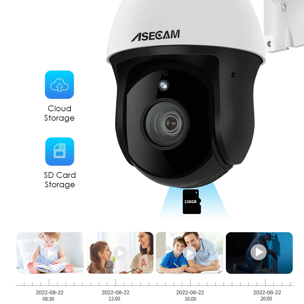 8MP 4K IP Camera Outdoor PTZ 30X Optical Zoom CCTV Onvif H.265 Dome POE Vehicle Detection Security Camera Hikvision Compatible