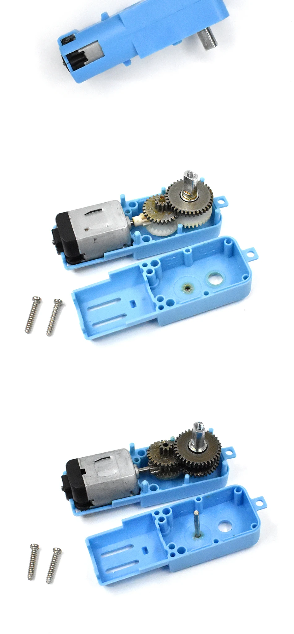 DC 3V-6V 1:90 Metal Gear Motor All Metal/Half Metal Single Axis Gear Motor Robot Intelligent Vehicle Speed Reducer TT Motor Blue