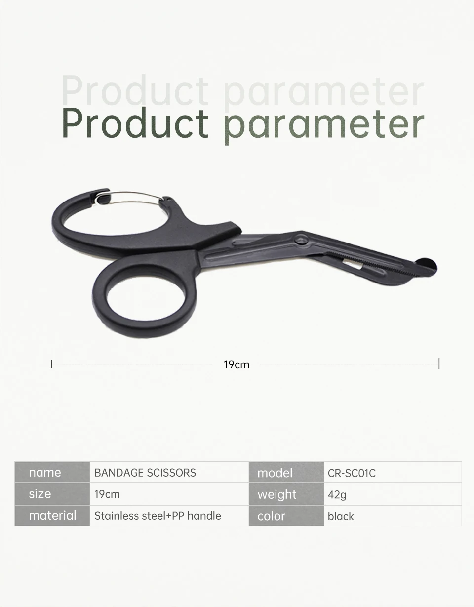 Rhino Rescue 18.5cm Emergency Shears Fluoride-Coated Stainless Steel Scissors for Outdoor Tactical Kit