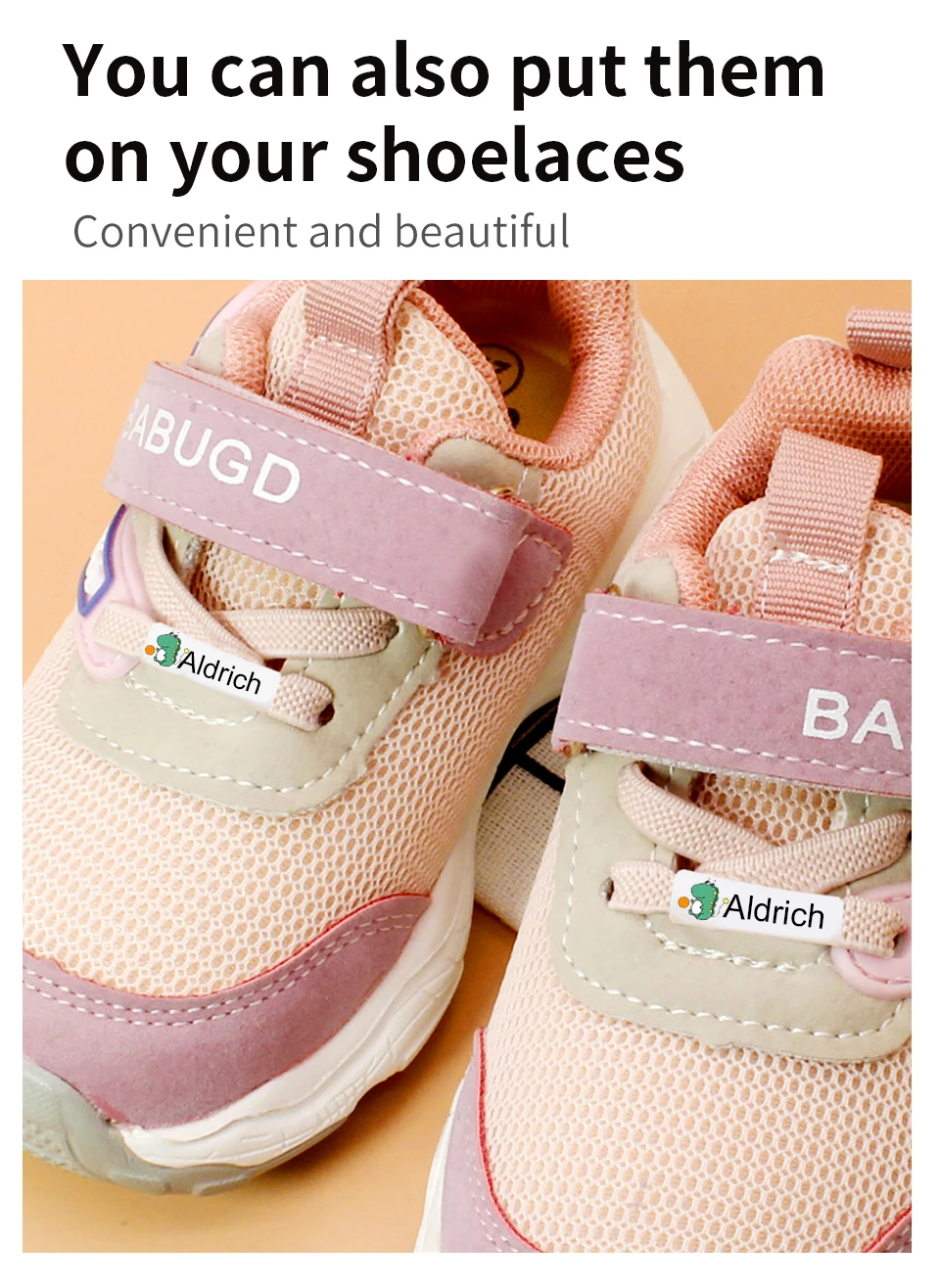 Customized Name Ring Waterproof Baby Shoe Bag Name Sticker Shoe Ring Buckle Kindergarten Name Buckle Pendant