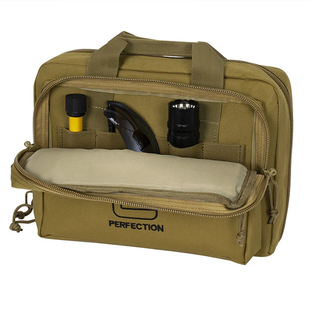 Tactical Glock Pistol Portable Storage Dual Gun Bag Magazine Pouch Handgun Range Case Holder For Colt 1911 Cz-75 Sig Sauer P365