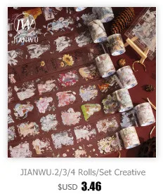 JIANWU 6pcs/set Basic Pattern Marble Plaid Stripe Decoration Washi Tape Set DIY Background Scrapbook Sticker Masking Tape Kawaii
