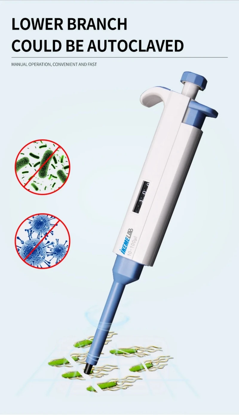 WEIAI Laboratory Pipette 100-1000ul Single Channel Digital Micropipette Adjustable Plastic Pipeta Lab Equipment With Pipette Tip