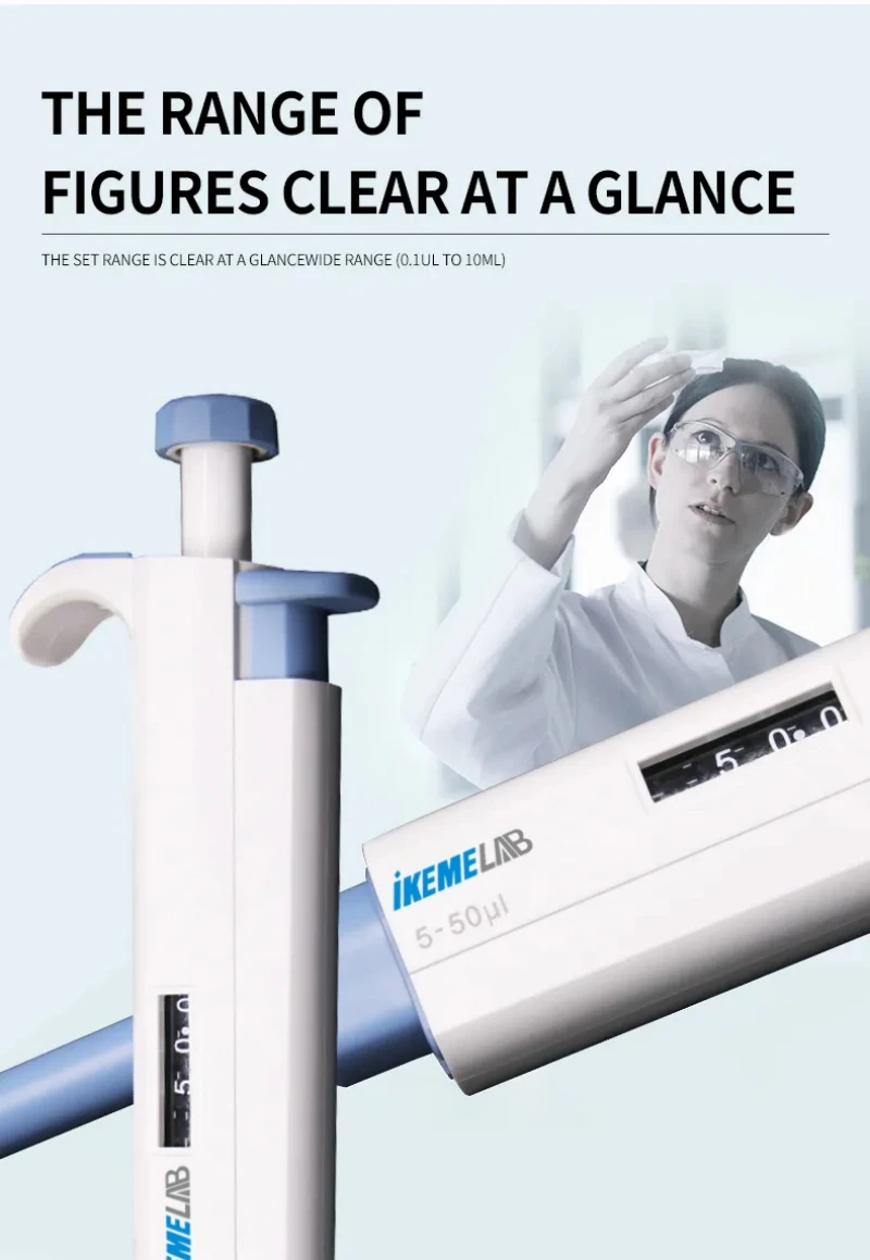 WEIAI Laboratory Pipette 100-1000ul Single Channel Digital Micropipette Adjustable Plastic Pipeta Lab Equipment With Pipette Tip