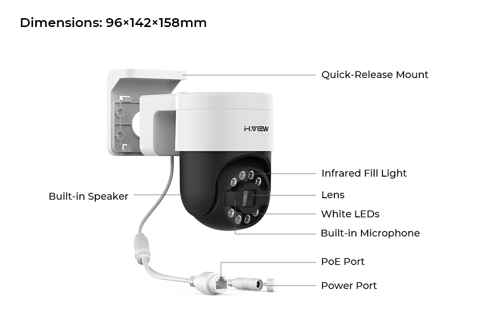 H.view 8Ch 4K 5MP 8MP Cctv Security Camera System Ptz Home Video Surveillance Kit Outdoor Ip Camera Humanoid Detection